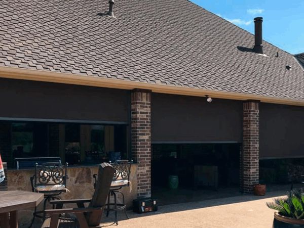 House with brown shade