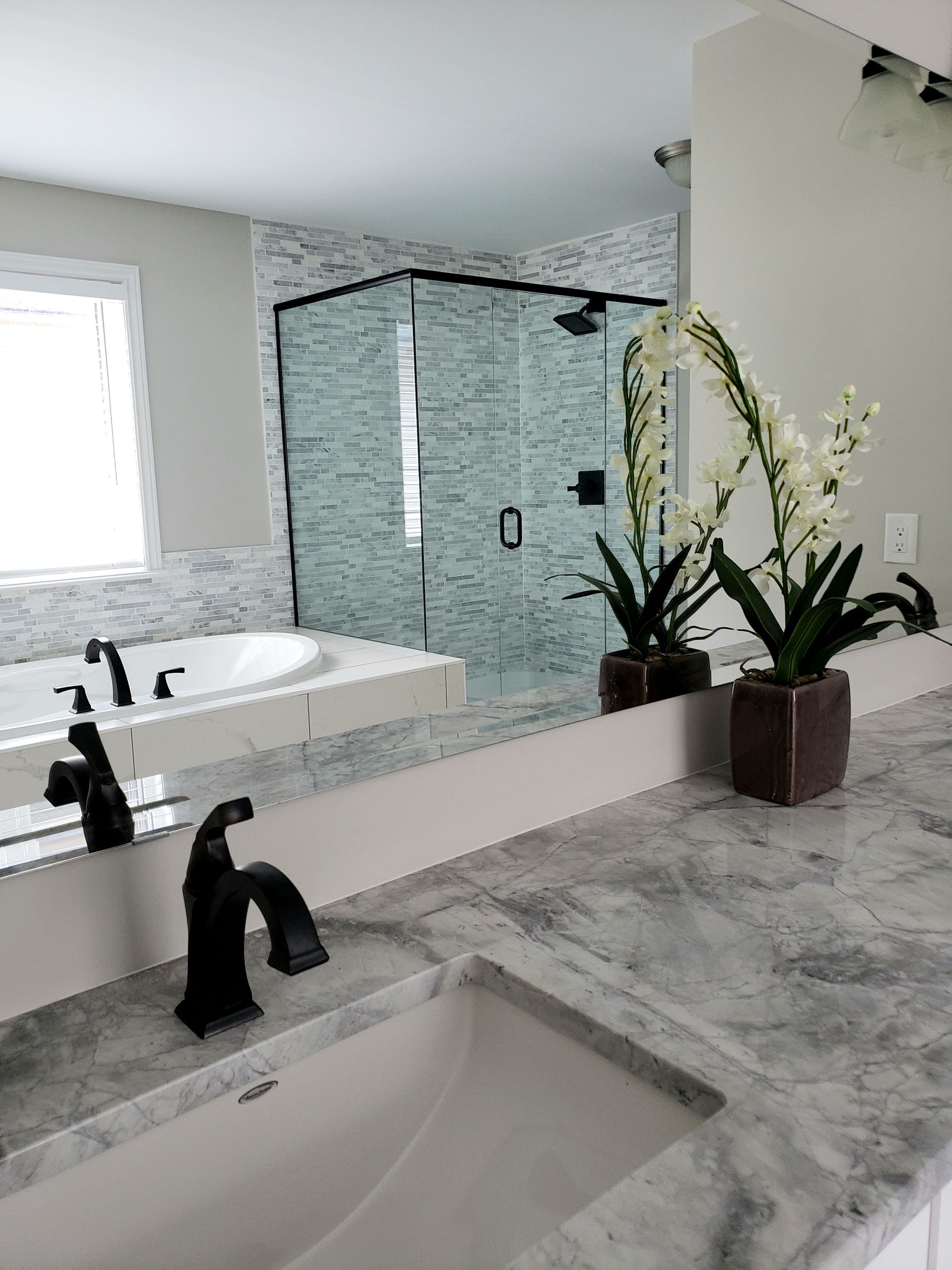 newly installed faucet in bathroom 