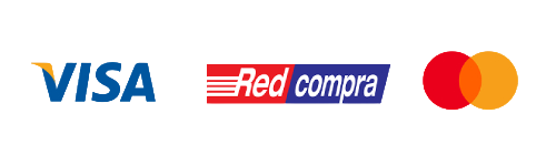 Logotipos para Visa, Red Compra y Mastercard.