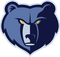A blue and white bear with yellow eyes is the logo for the memphis grizzlies basketball team.