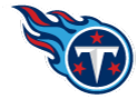 The tennessee titans logo is a blue circle with a red flame and a white t inside of it.