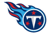 The tennessee titans logo is a blue circle with a red flame and a white t inside of it.