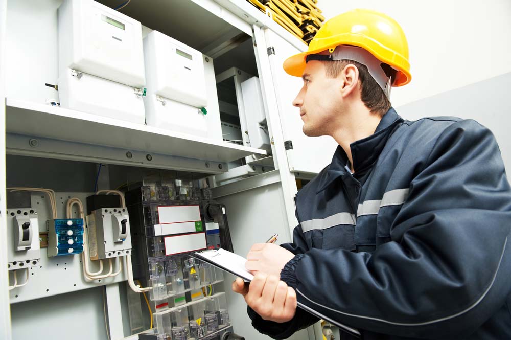 electrician checking electrical system