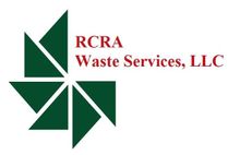 The logo for rcra waste services llc is green and red