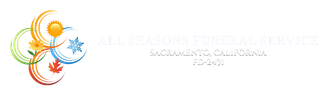 Logo for All Seasons Funeral Service in Sacramento, featuring a stylized icon of four seasonal symbols.