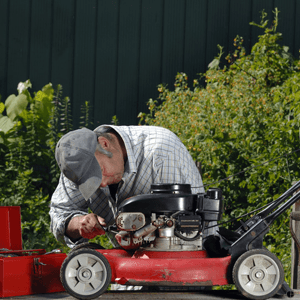 Sit-down lawnmower repair