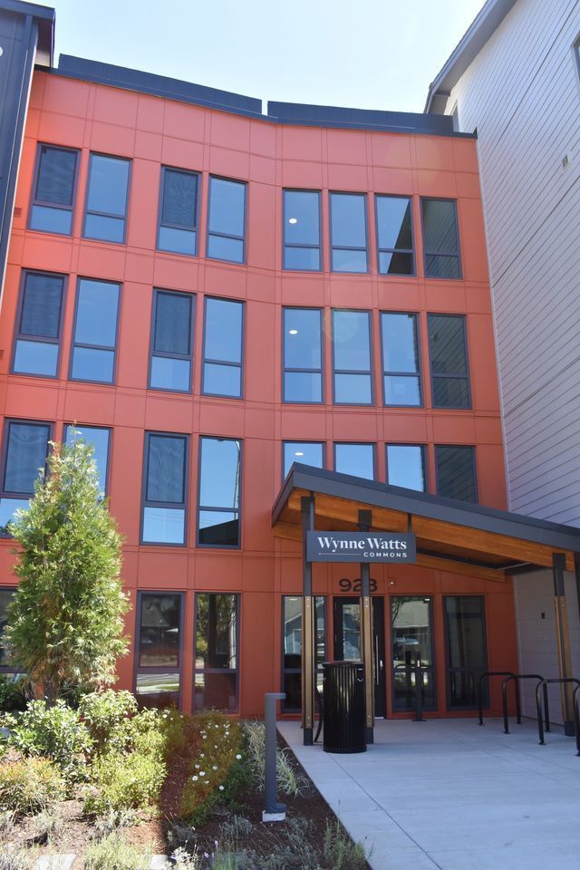A large orange building with a sign that says viewpoint