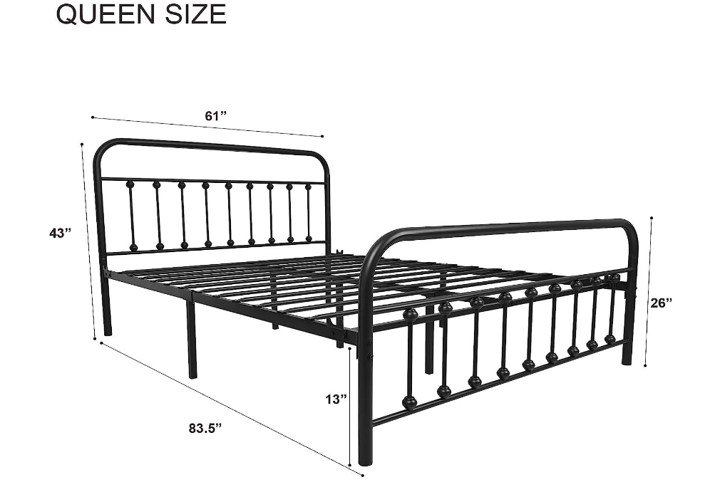 NACHTIMOOR Metal Bed Frame dimension
