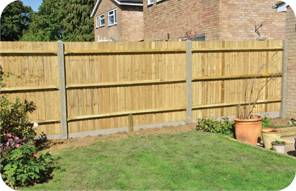 A wooden fence surrounds a lush green lawn in a backyard.