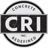 Logo for Concrete Redefined Inc. in a circular and rectangular design. White text on black.