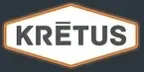 KRETUS logo within a light brown hexagon frame on a dark background.