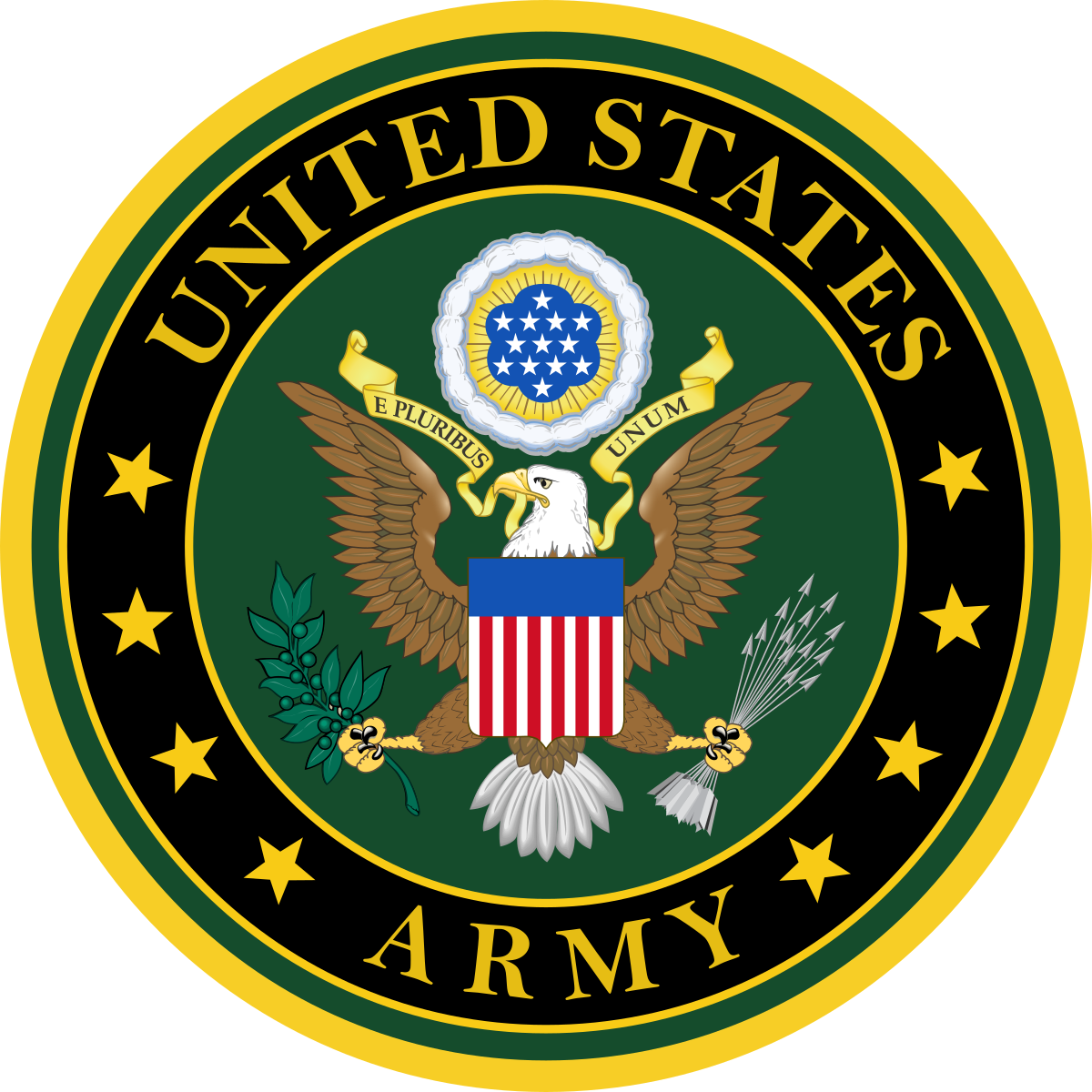 The seal of the united states army has an eagle on it