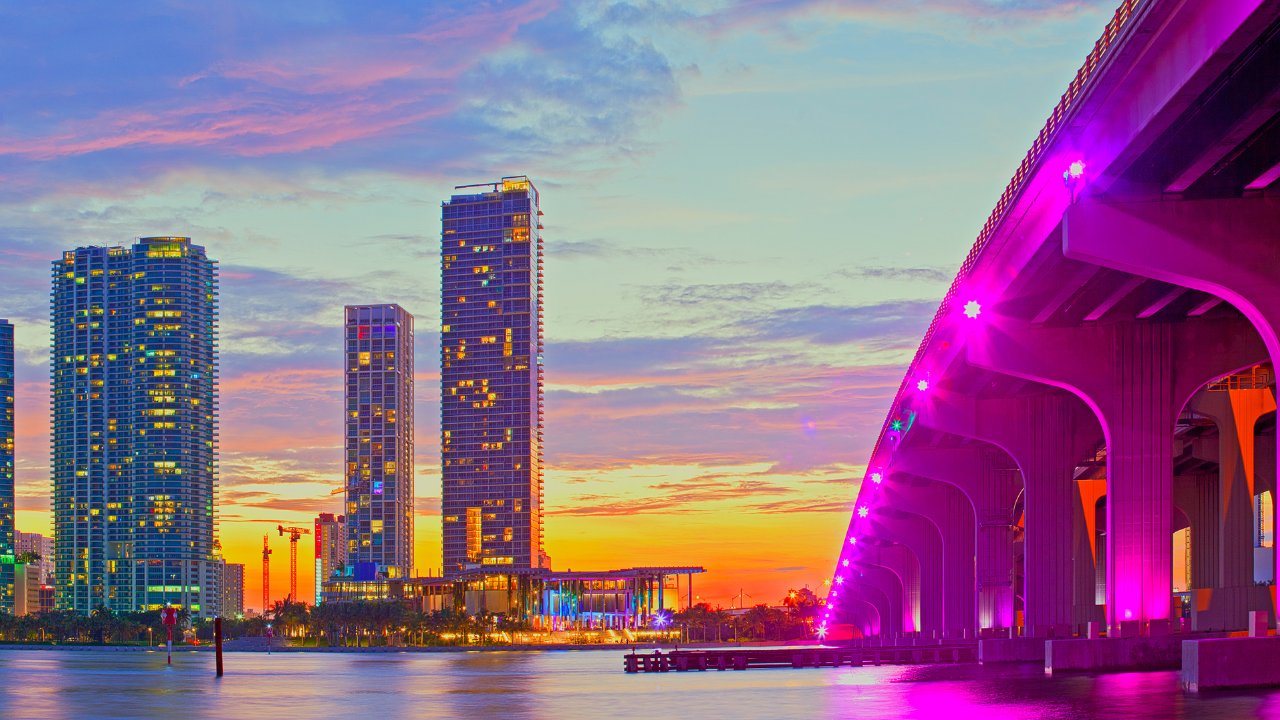 Sunset Miami Florida Skyline