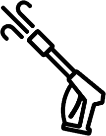 A black and white drawing of a high pressure washer.