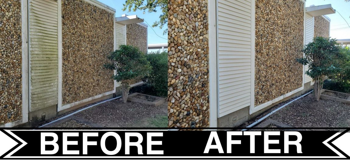 A before and after picture of a house with a sign that says `` before after ''.