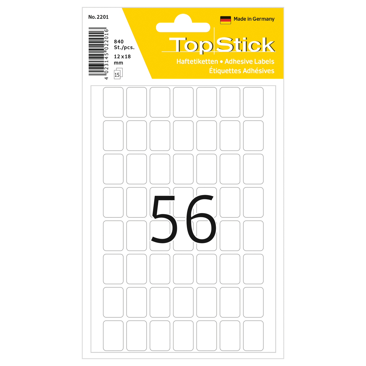 etiquetas permanentes topstick ref.2201