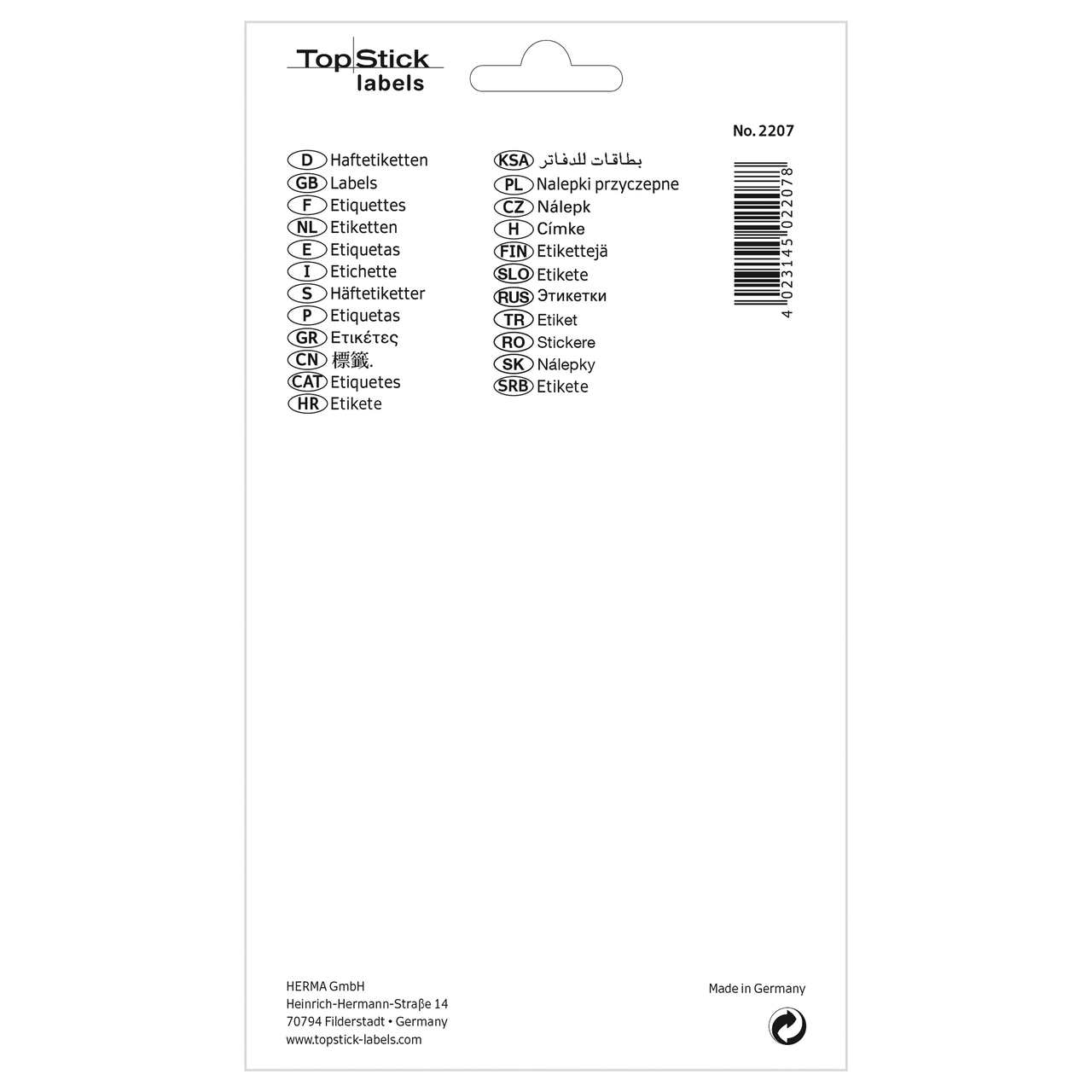 Etiquetas Permanentes Topstick