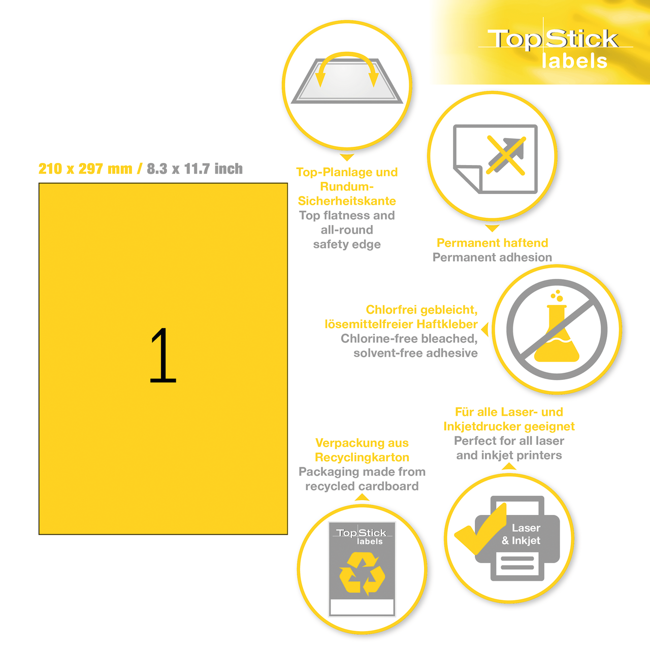 etiquetas a4 topstick ref.8410