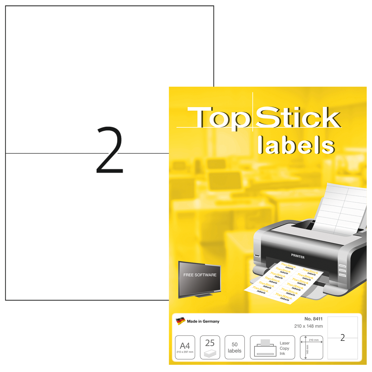 etiquetas a4 topstick ref.8411