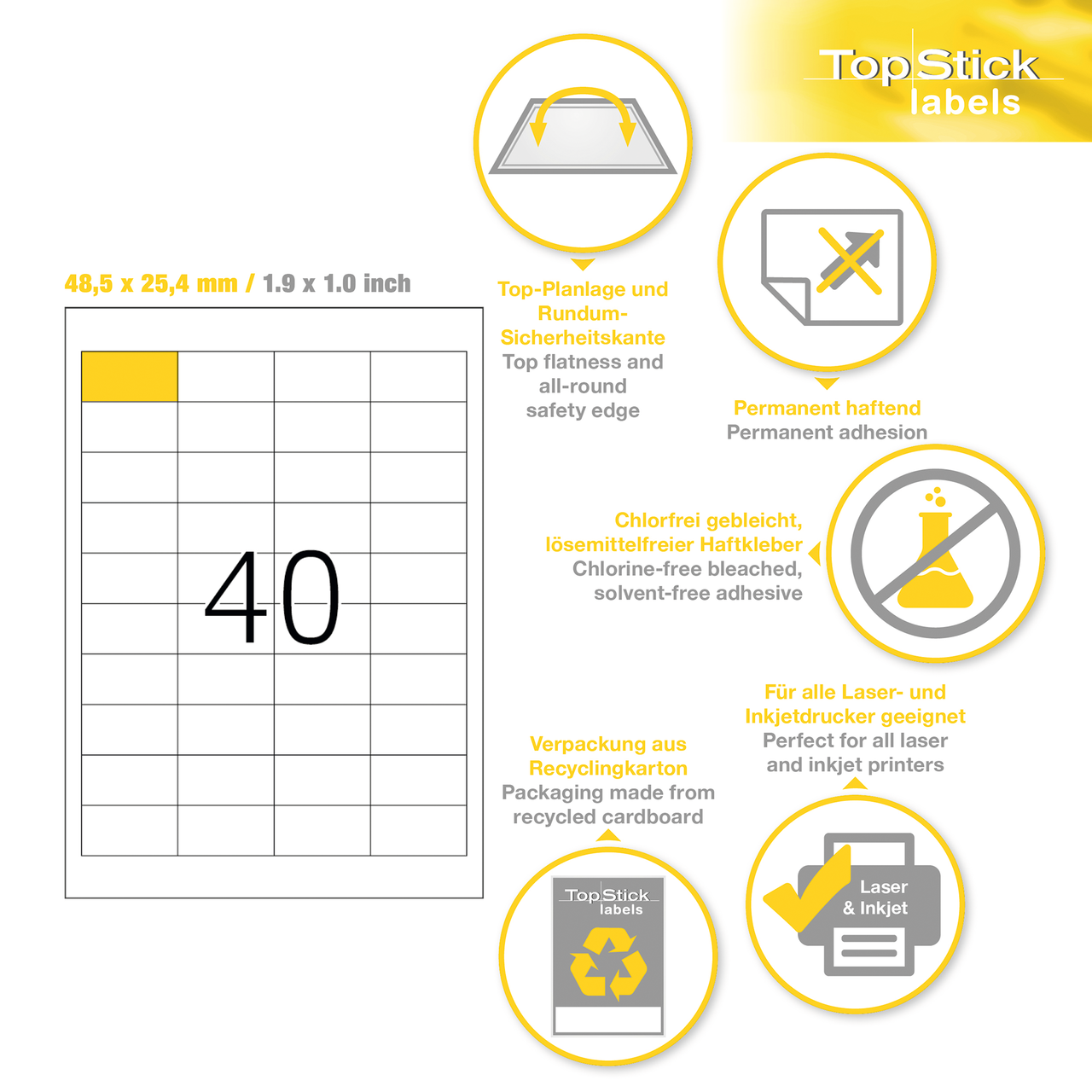 etiquetas a4 topstick ref.8658