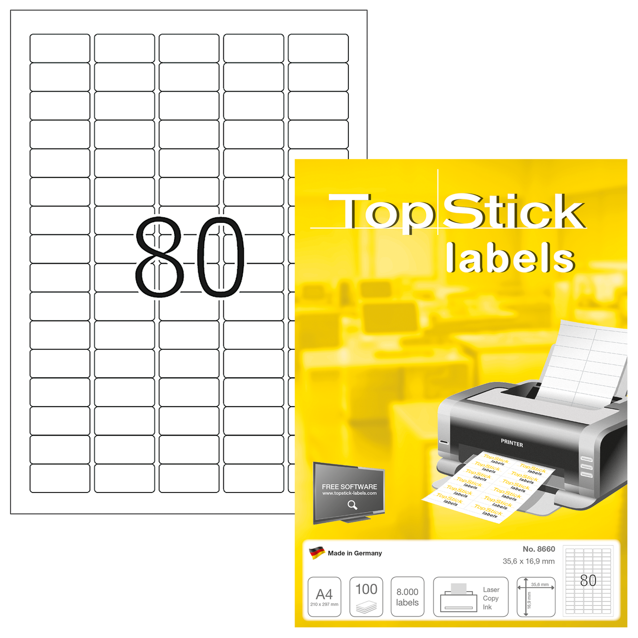etiquetas a4 topstick ref.8660