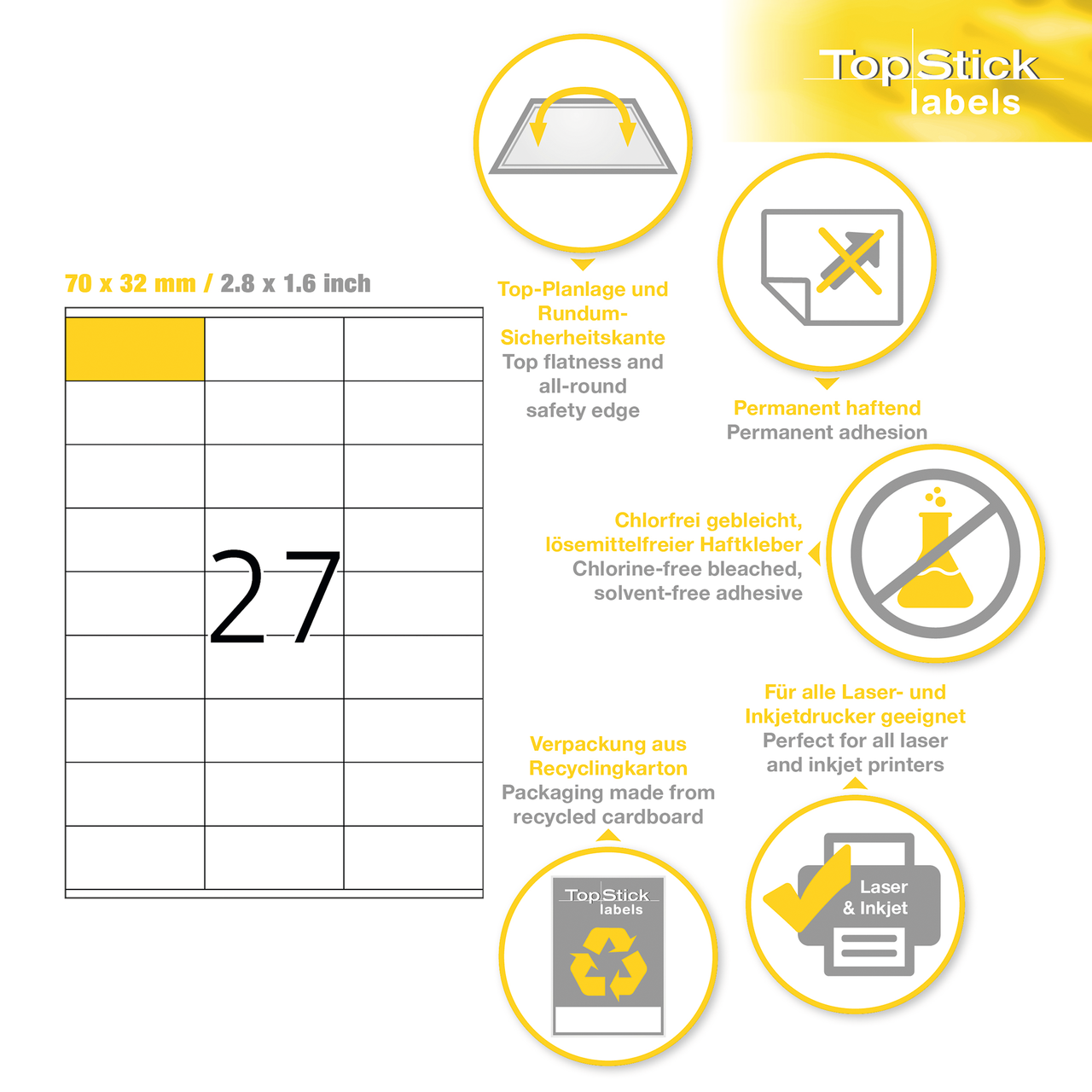 etiquetas a4 topstick ref.8704