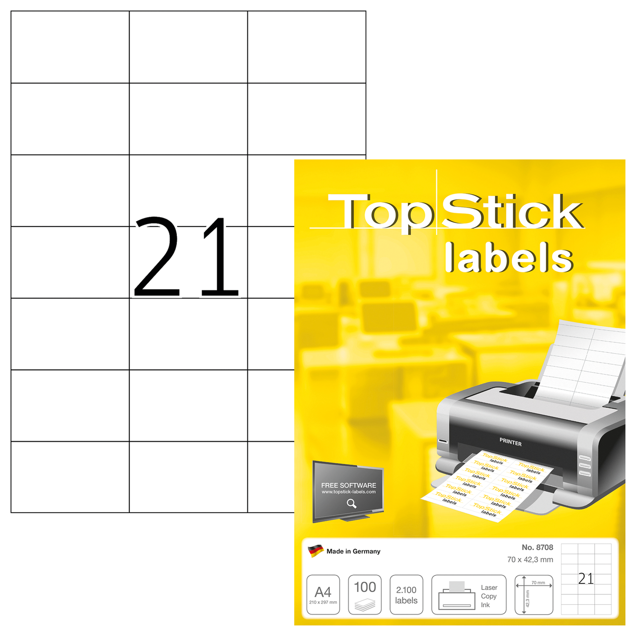 etiquetas a4 topstick ref.8708