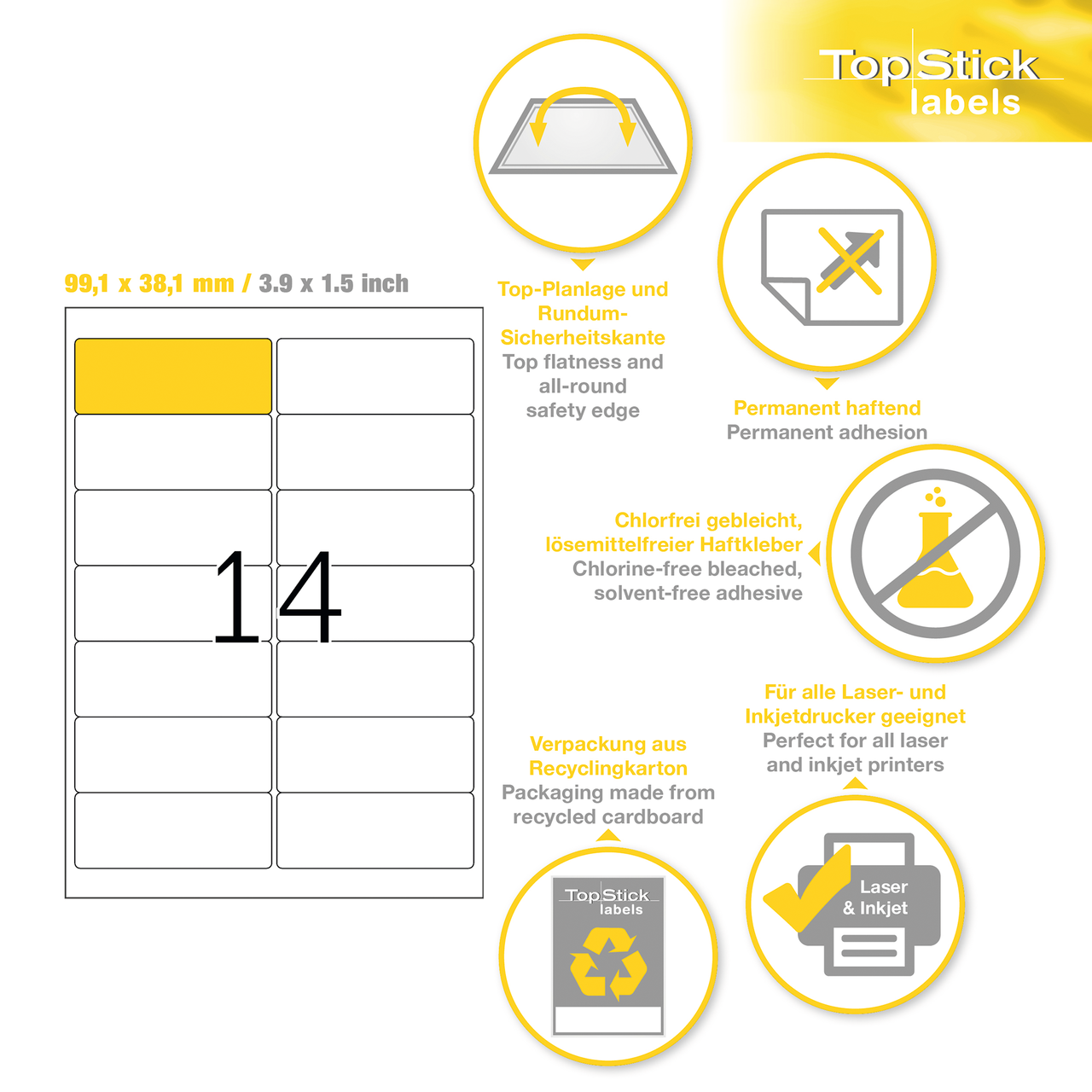 etiquetas a4 topstick ref.8757