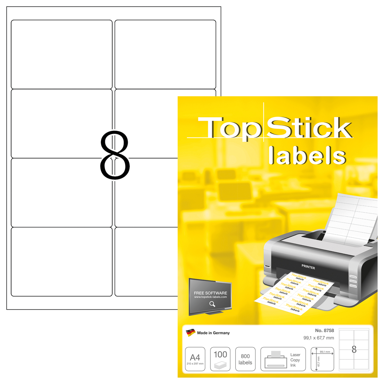 etiquetas a4 topstick ref.8758