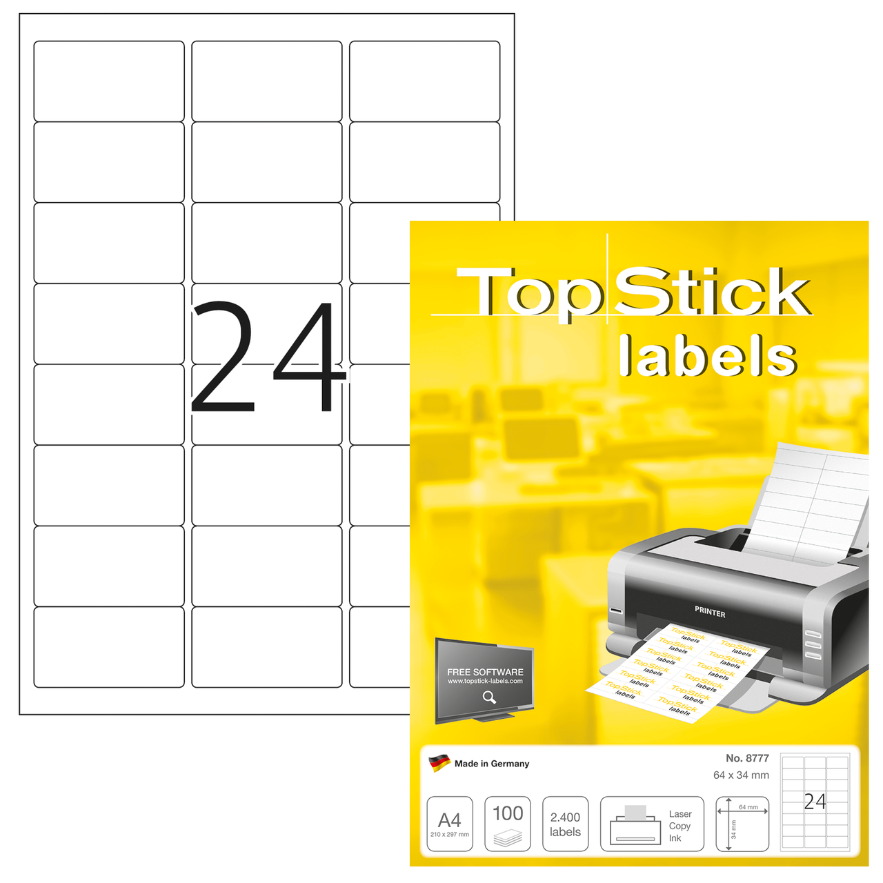 etiquetas a4 topstick ref.8777