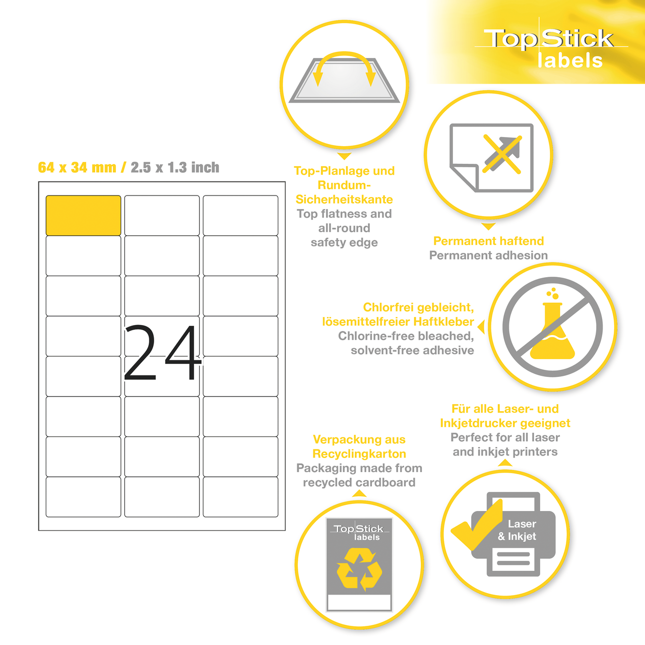 etiquetas a4 topstick ref.8777