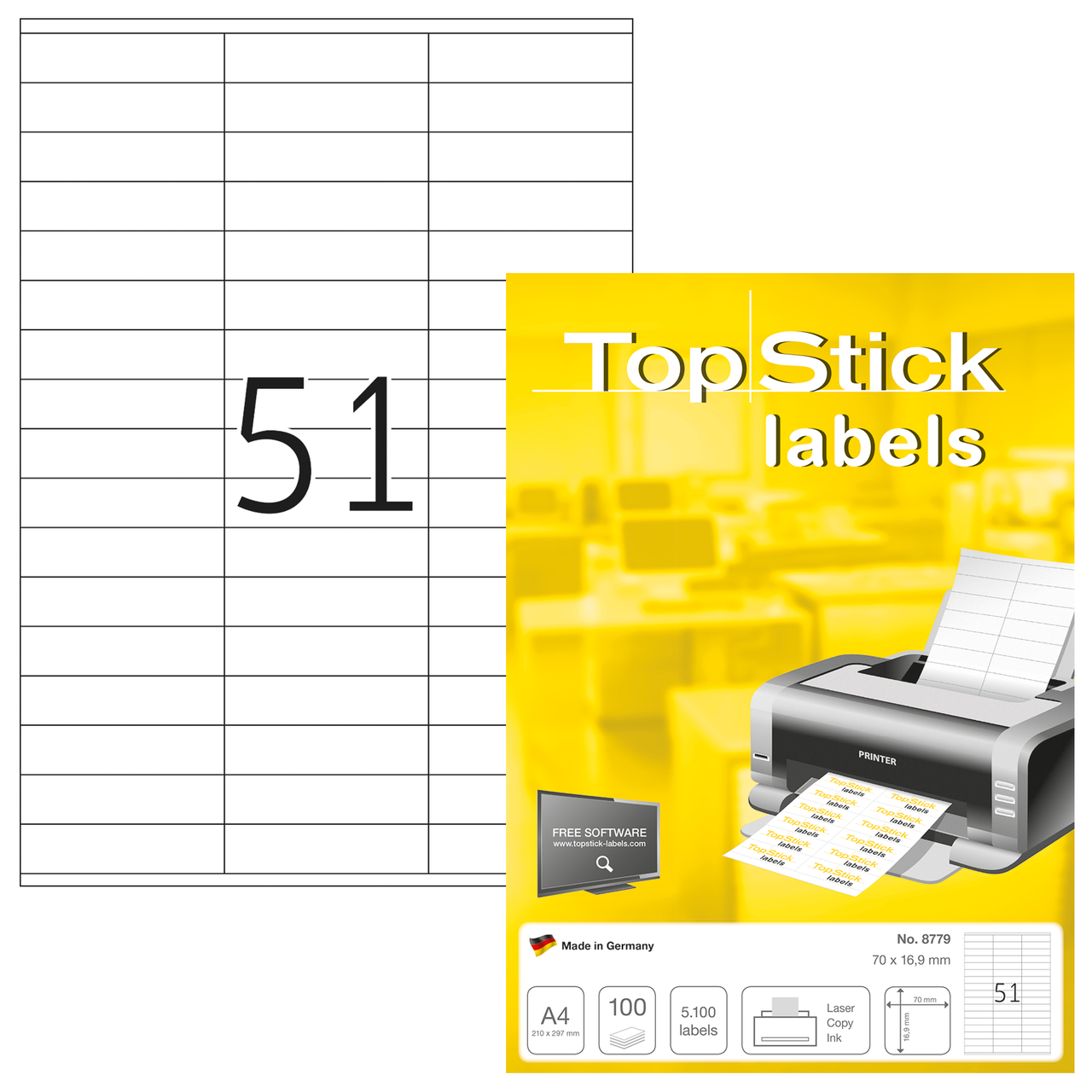 Etiquetas TopStick A4