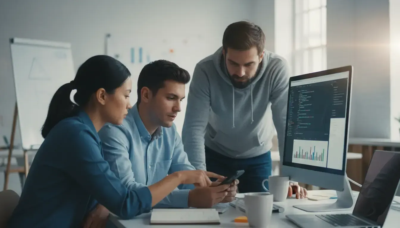 Melhores desenvolvedores de app commerce colaborando em um projeto