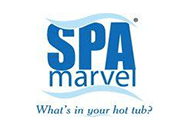 The Spa Marvel logo with bold blue text above the slogan 