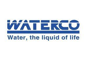 Blue Waterco company logo featuring the text 