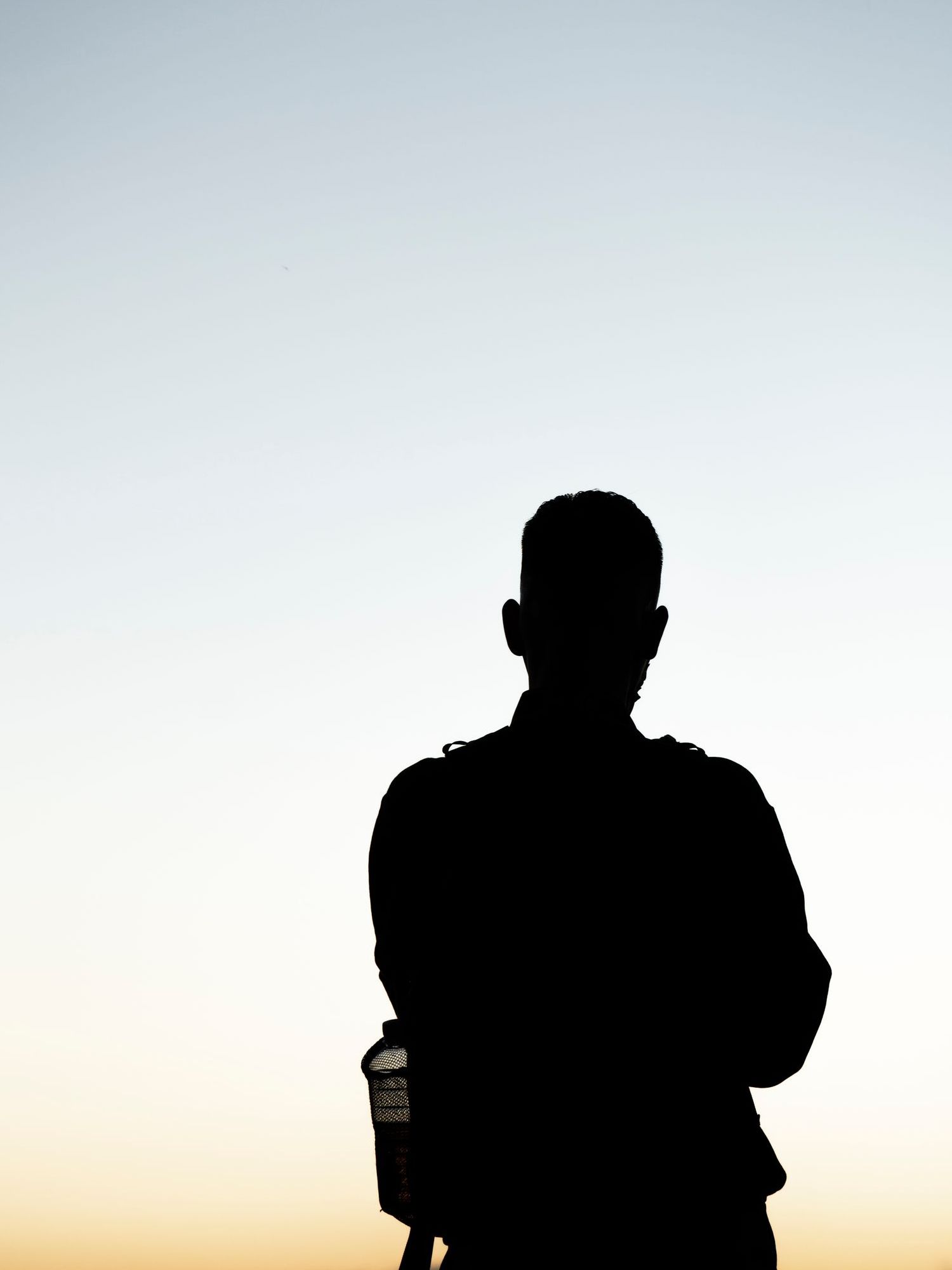 A bald man with a beard is wearing a suit and tie.