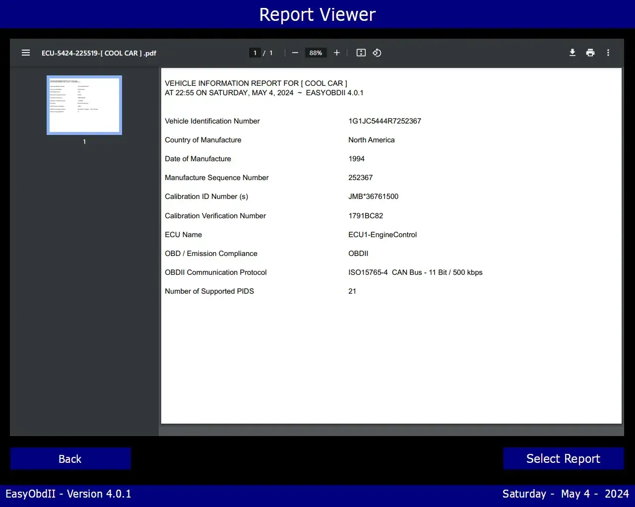 obd2 software report viewer
