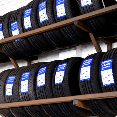 Racks of tyres