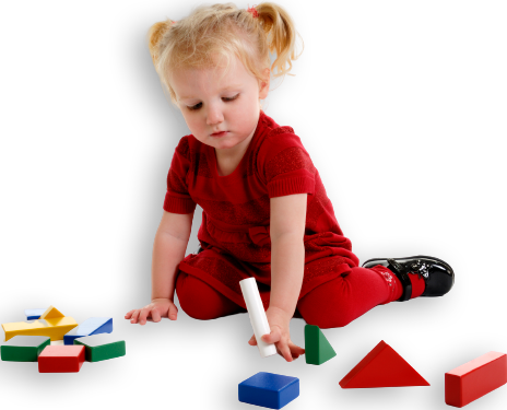 Girl Playing with Building Blocks — Springfield, MO — A Creative Start Learning Center