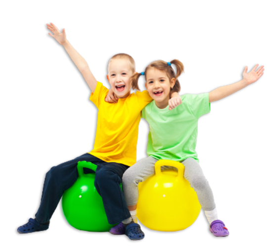 Two Kids Having Fun with Bouncing Ball — Springfield, MO — A Creative Start Learning Center