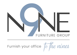 Nine Furniture Group logo with gray and blue stylized text and the tagline “Furnish your office to the nines”