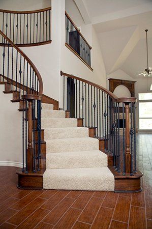 Dark Brown Colored Modern Stairs Design — Olympia, WA — Doors Unlimited