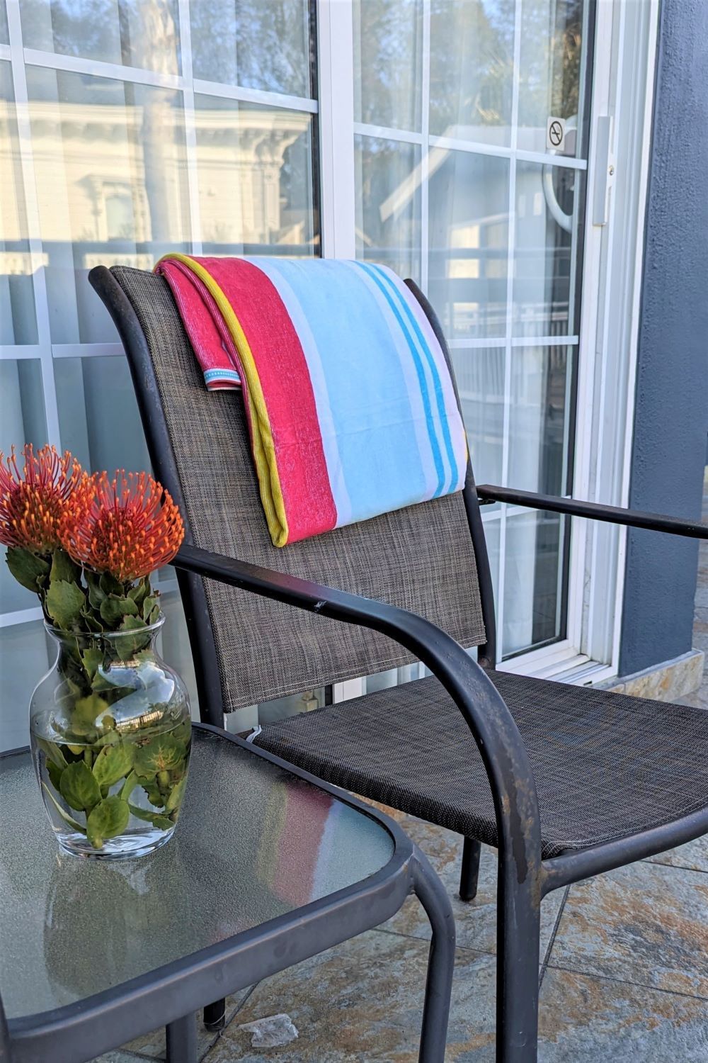 chair with beach towel