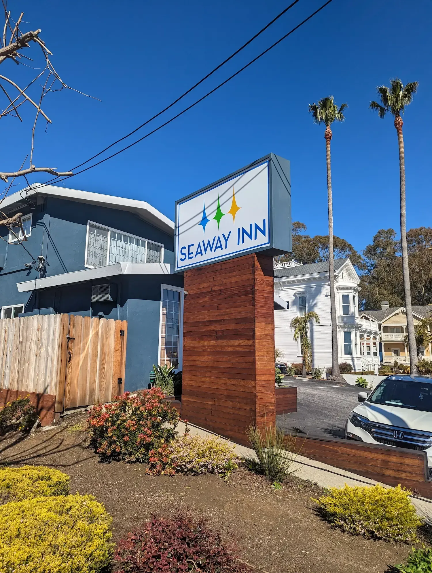 hotel exterior and sign