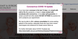 A screen shot of a website that says coronavirus covid 19 update