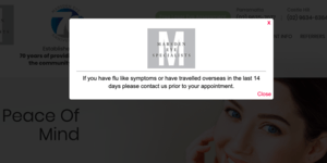 A peace of mind message is displayed on a website