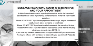 A message regarding covid-19 ( coronavirus ) and your appointment