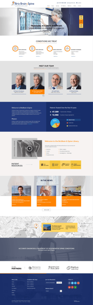 Briz Brain & Spine recent website design