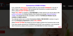 A screen shot of a website that says coronavirus covid-19 alert