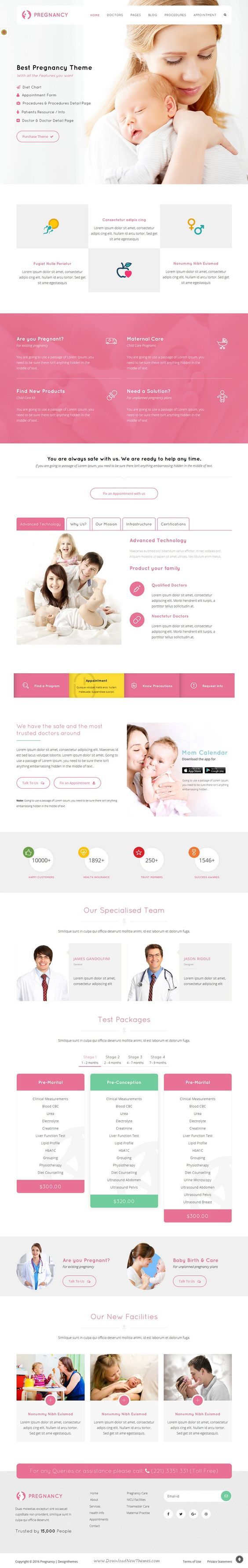 Pregnancy Practice medical website design